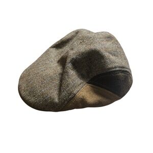 Dorfman Hat Co Circa 1921 Mens Herringbone Wool Blend Flat Cap M Brown Old Money